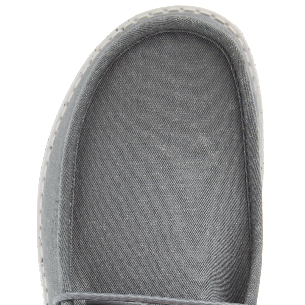 Hey Dude Mens Grey Wally Canvas Casual Shoe