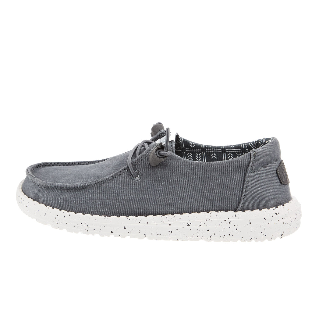 Hey Dude Womens Wendy Dark Grey Stretch Canvas Casual Shoe