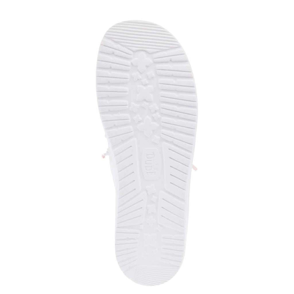 Hey Dude Womens White Metallic Sparkle Casual Shoe