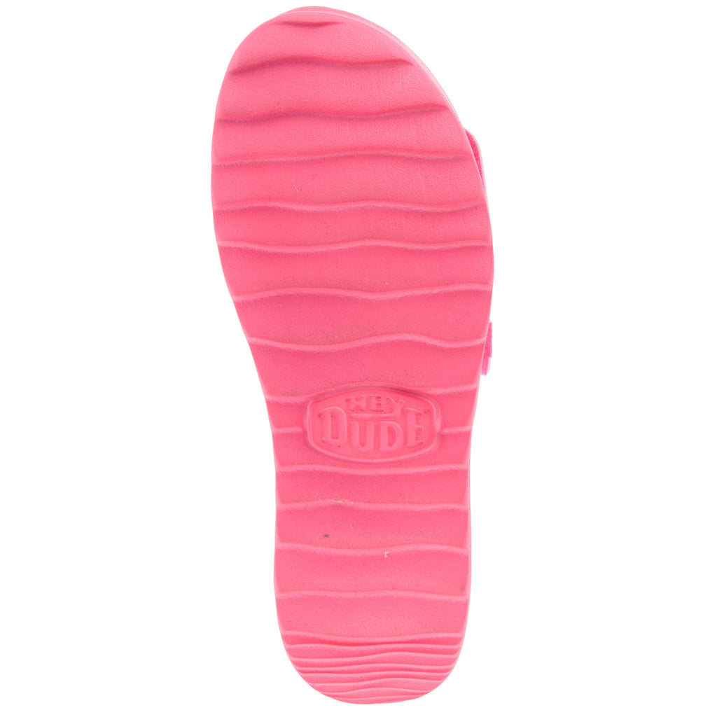 Hey Dude Womens Delray Slide Mono Electric Pink Sandal